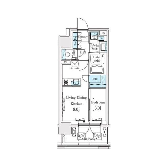 プライムガーデン恵比寿南 505 間取り図