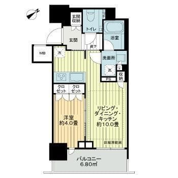アトラスタワー五反田 0405 間取り図