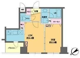 カスタリア北上野 1004 間取り図