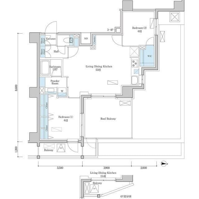 デュオフラッツ篠崎 407 間取り図