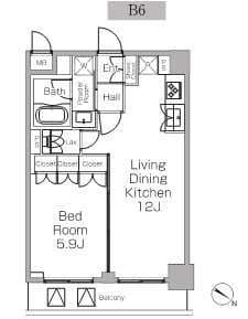 プラウドフラット三軒茶屋Ⅱ 206 間取り図