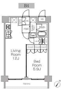 プラウドフラット三軒茶屋Ⅱ 407 間取り図