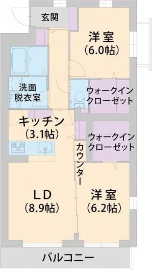 パラッツォ淵野辺 I 301 間取り図