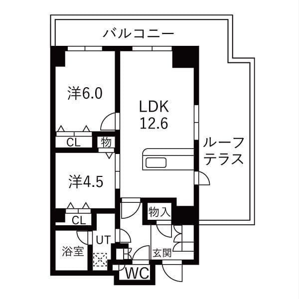 シティコート目黒4号棟 1108 間取り図