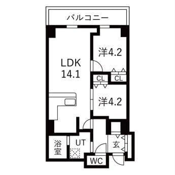 シティコート目黒4号棟 1210 間取り図
