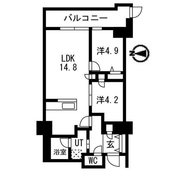 シティコート目黒4号棟 1306 間取り図