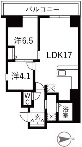 シティコート目黒4号棟 310 間取り図