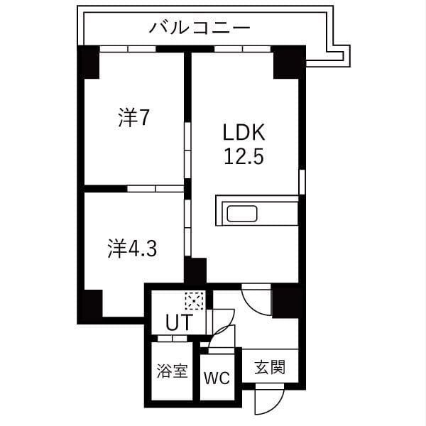 シティコート目黒4号棟 603 間取り図