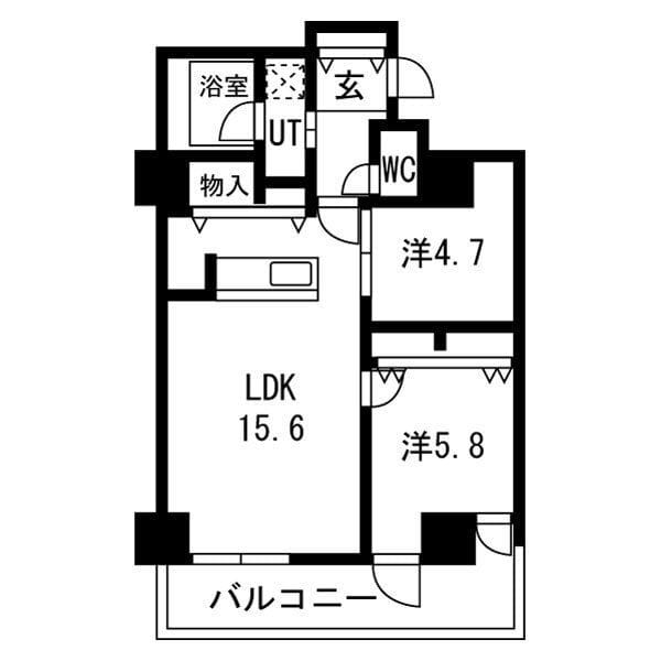 シティコート目黒4号棟 716 間取り図