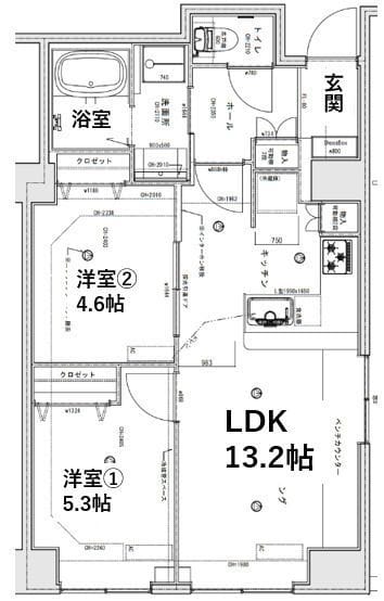 シティコート目黒4号棟 718 間取り図
