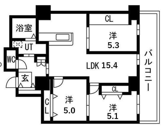 シティコート目黒4号棟 906 間取り図