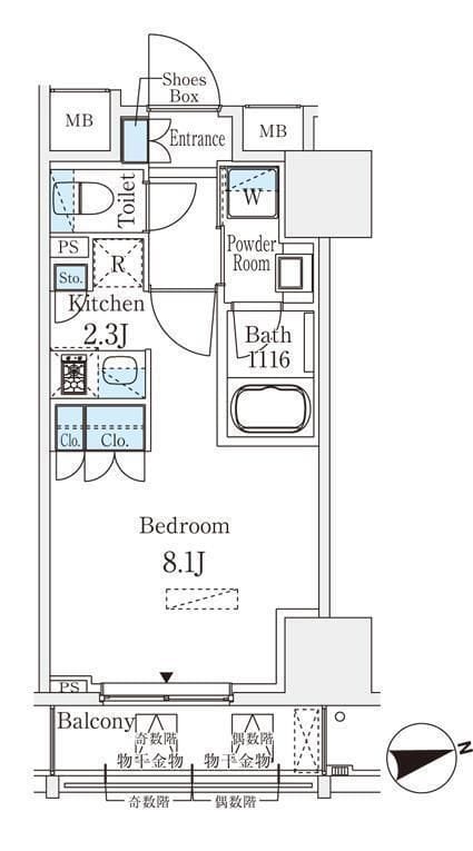 浅草田原町レジデンス 402 間取り図
