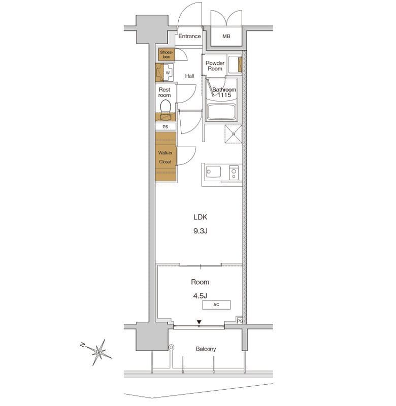 RJRプレシア東十条ガーデン 513 間取り図