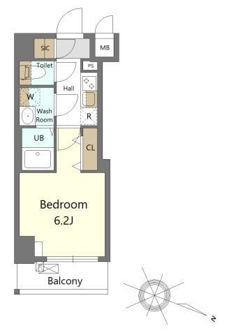 S-RESIDENCE横濱吉野町burgeon 503 間取り図