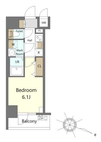 S-RESIDENCE横濱吉野町burgeon 801 間取り図