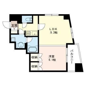 エスティメゾン浅草駒形 501 間取り図