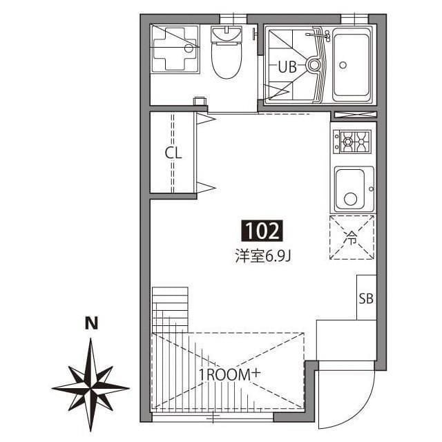 ソシガヤテラスN 102 間取り図