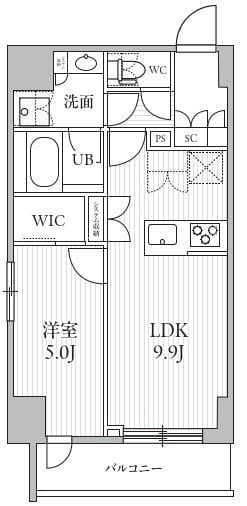 シーズンフラッツ滝野川 301 間取り図