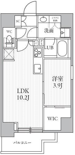 シーズンフラッツ滝野川 302 間取り図