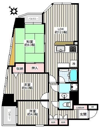 カテリーナ文京千駄木 7F 間取り図
