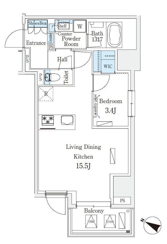 Urban Breeze 恵比寿 203 間取り図