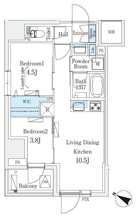 Urban Breeze 恵比寿 701 間取り図