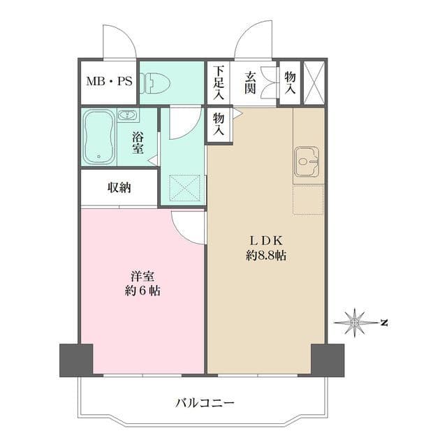 シェソワ百人町 402 間取り図