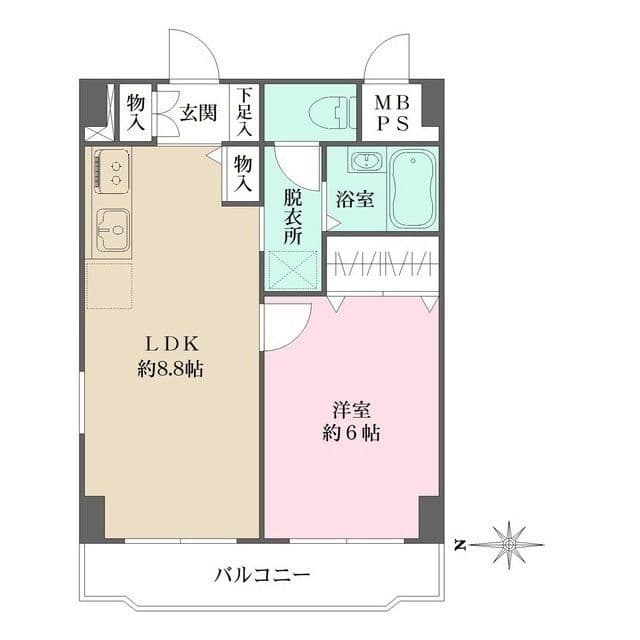 シェソワ百人町 405 間取り図