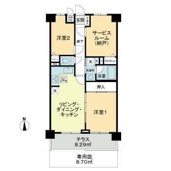 ライオンズガーデン千川 0102 間取り図