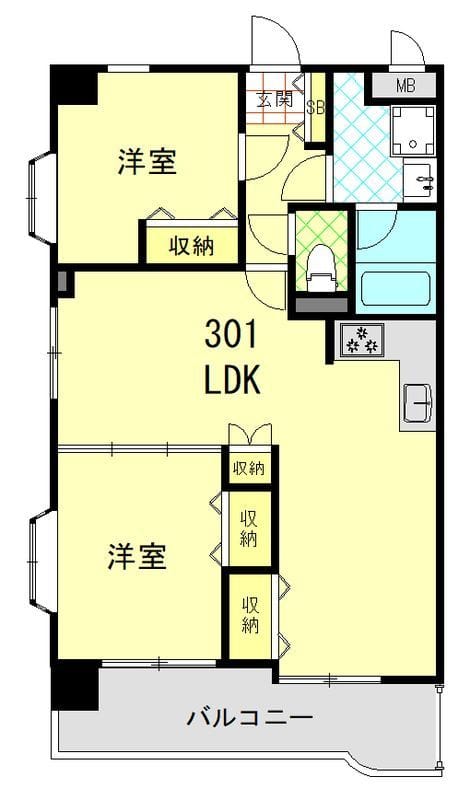 スカイビュー井荻 301 間取り図
