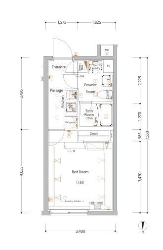 GRAN PASEO本羽田 104 間取り図