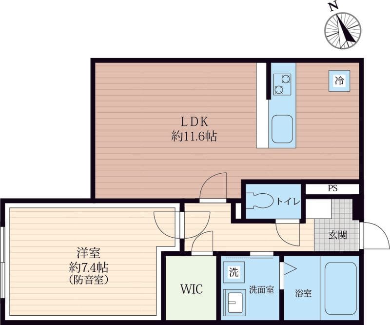 [防音マンション」VORT瀬田レジデンス 103 間取り図