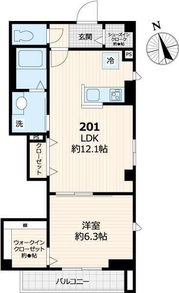 Portofino本郷 201 間取り図