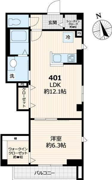Portofino本郷 401 間取り図