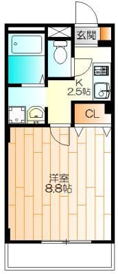 アンプルールフェール宮内 206 間取り図