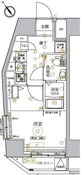 ベルシード品川西大井 101 間取り図