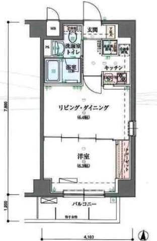 リヴシティ錦糸町 401 間取り図