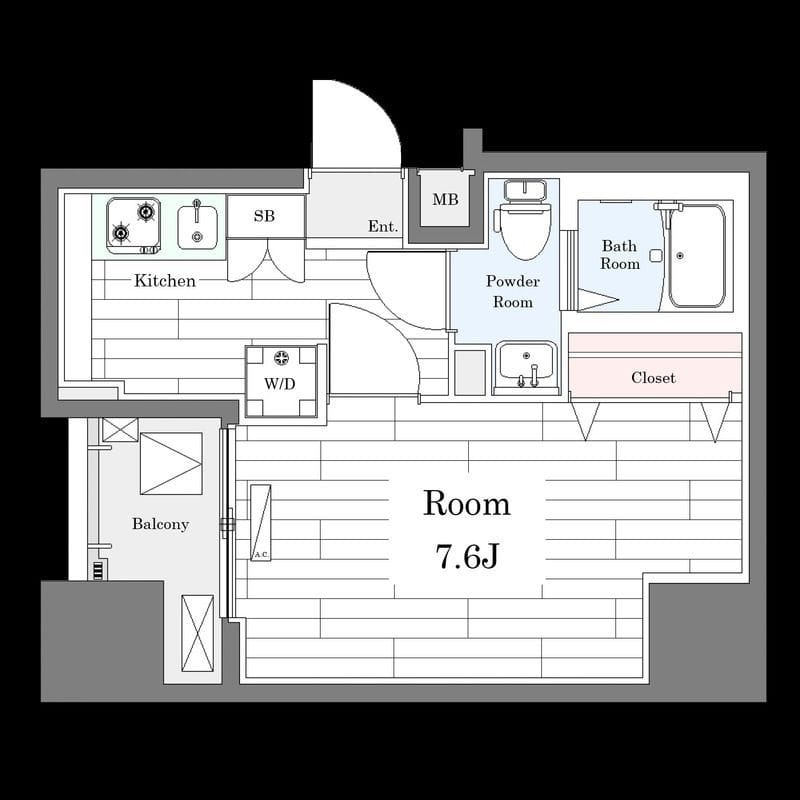 アイルプレミアム千駄木 403 間取り図