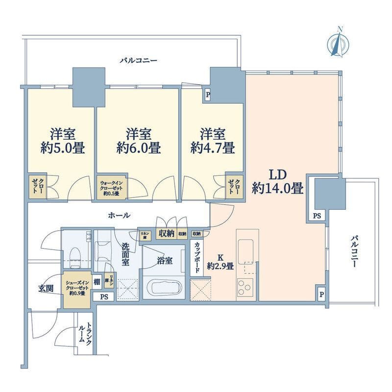 パークタワー西新宿 712 間取り図