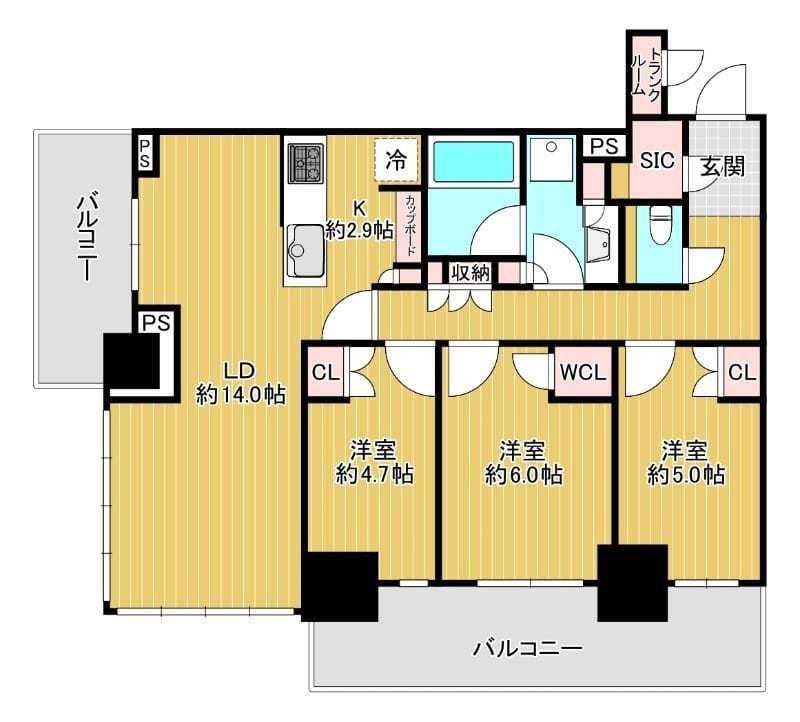 パークタワー西新宿 7F 間取り図
