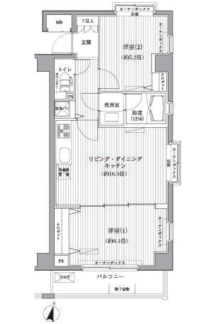 メゾンカルム西新宿 209 間取り図