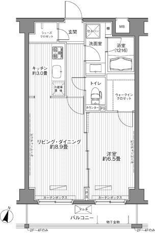 メゾンカルム西新宿 303 間取り図