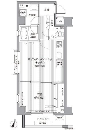 メゾンカルム西新宿 501 間取り図