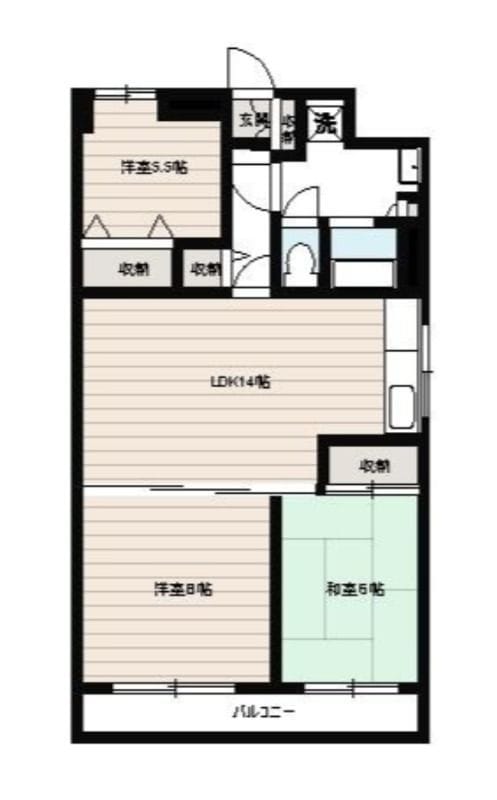 木崎台マンション 401 間取り図