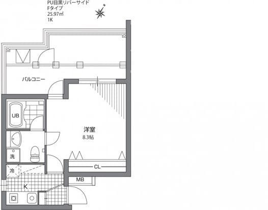 プライムアーバン目黒リバーサイド 401 間取り図