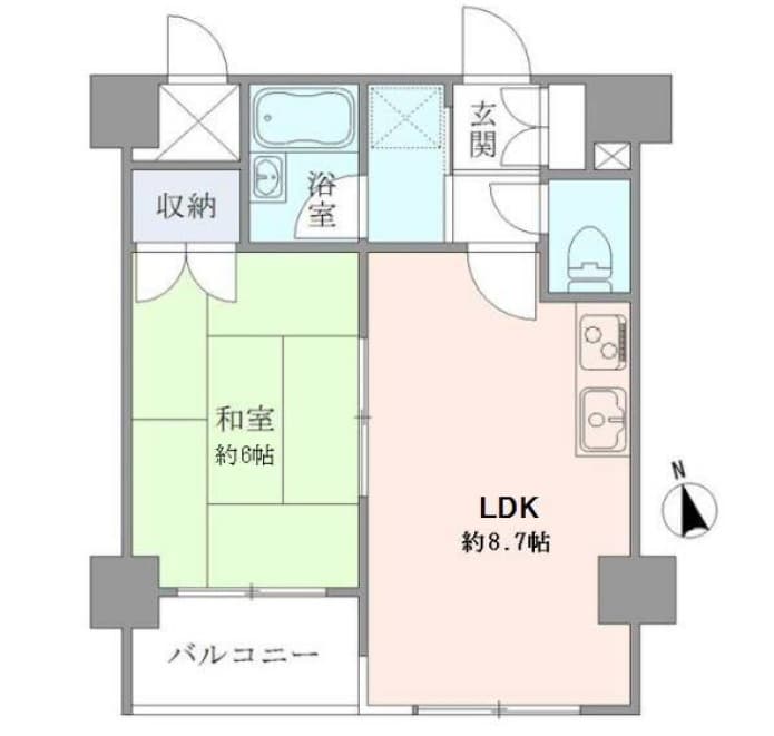 ベルメゾン上野松が谷 603 間取り図