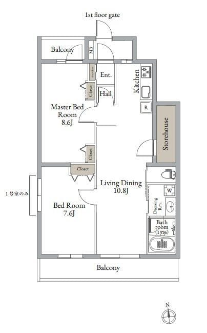 ベルメゾン中村橋サウス 0103 間取り図