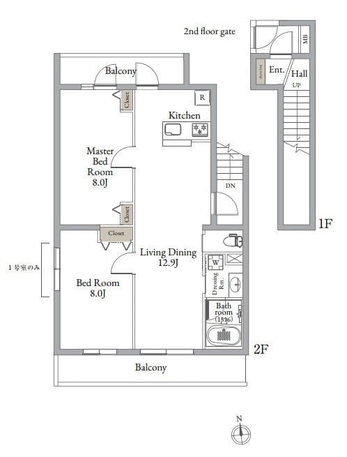 ベルメゾン中村橋サウス 0201 間取り図