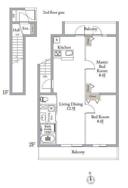 ベルメゾン中村橋サウス 0202 間取り図