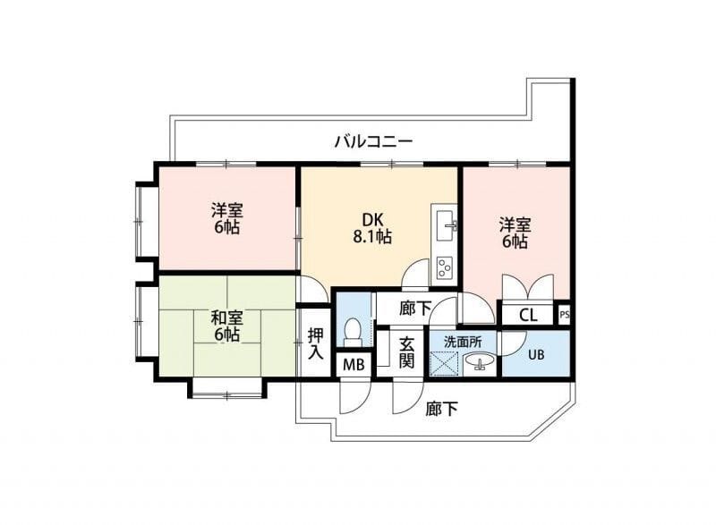 ヒルサイドクラタ 101 間取り図